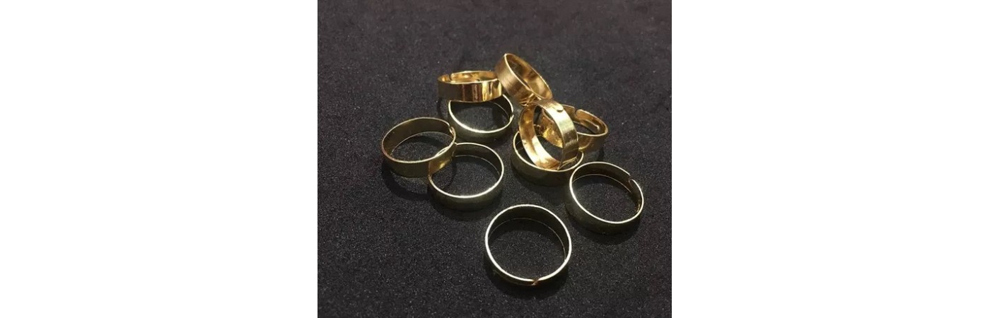 Golden Color Adjustable Ring Bases for Jewelry Making Supplies Findings (Pack of 30 Finger Ring Base)